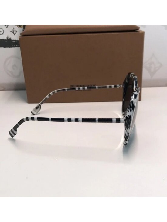 Stylish Black and White Checkered Sunglasses BE4375 4953 main image 7